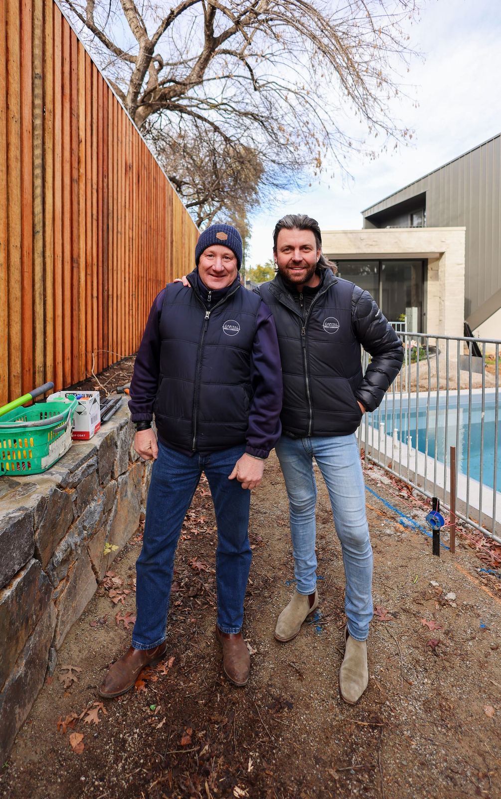 Capital DCM founder Michael with director Richie on site at the Yarralumla build